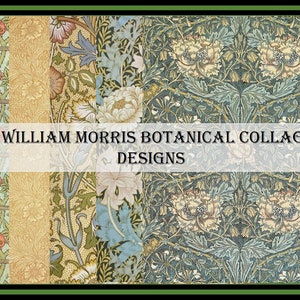 William Morris Botanical Designs Digital Kit [Junk Journal Pages, Botanical, Floral, Digital Ephemera, Collage, Scrapbooking, Supplies]