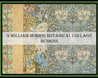 William Morris Botanical Designs Digital Kit [Junk Journal Pages, Botanical, Floral, Digital Ephemera, Collage, Scrapbooking, Supplies]