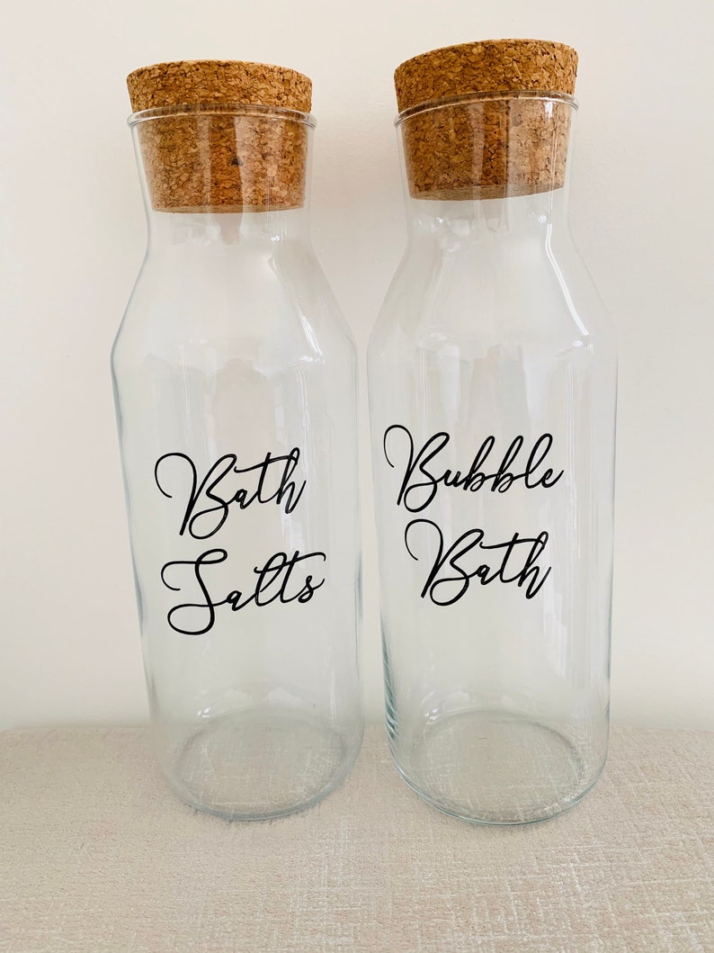 Large personalised jar / bath salt jar / bubble bath jar / Etsy