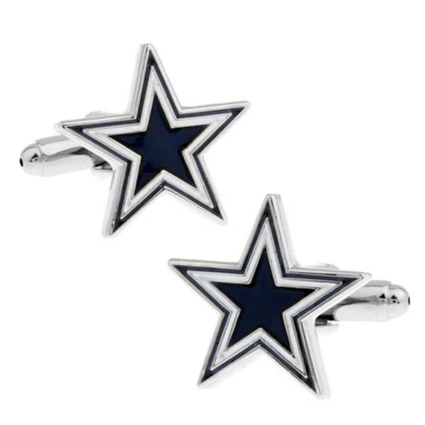 Cowboys Men's Cufflink - Football NFL super bowl champions Dak Prescott Tony Romo Star Americas team Dallas Texas Elliot quarterback suit