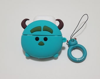 Sully silicone airpod case monster inc sullie randall monster cartoon apple boo gifts for kids headphone accessory green cyclops