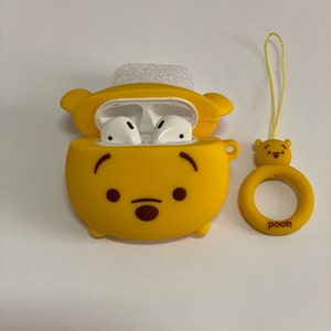 Winnie the Pooh AirPod case disney childrens cartoon teddy bear animation gifts for kids eeyore piglet tigger honey jar headphone case apple image 1