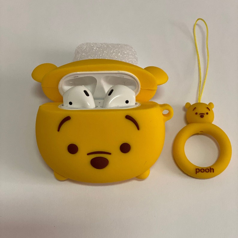 Winnie the Pooh AirPod case disney childrens cartoon teddy bear animation gifts for kids eeyore piglet tigger honey jar headphone case apple image 2