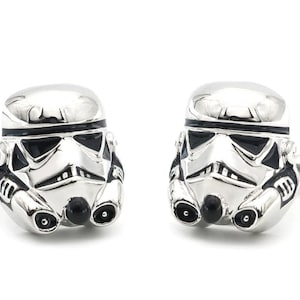 Stormtrooper Cufflink superhero professional attire wedding groomsmen star wars darth vader skywalker c3po r2d2 bb8 movie solider fantasy