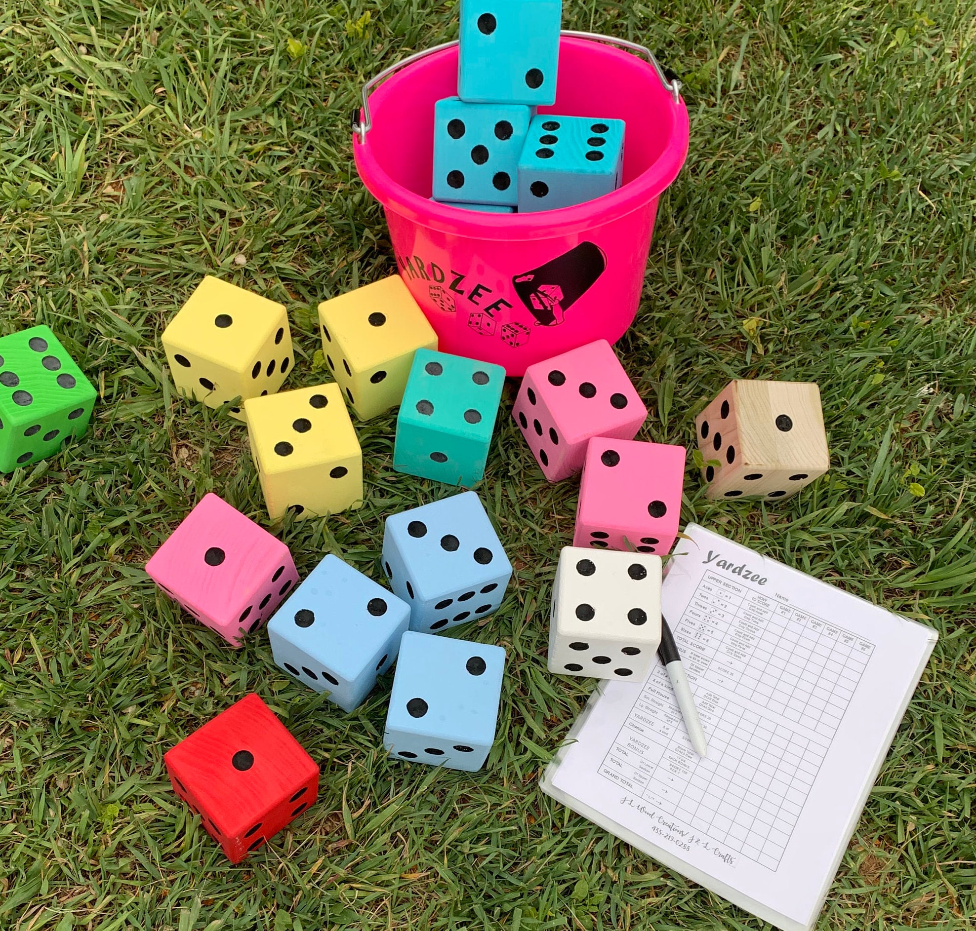 YARDZEE Giant Yardzee Yard Game Out Door Games Giant Dice Etsy UK