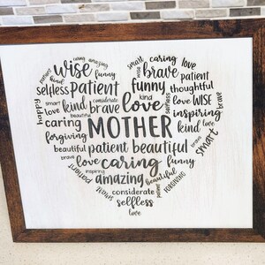 Mother&#39;s Day | Heart | Love | Laser Engraved | Wall Art