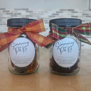 Holiday Simmering Pot Gift Set of 2 Fall & Winter Potpourri Jars