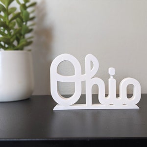 3D Printed Script Ohio Sign - Mini Display Sign with Script Ohio custom design