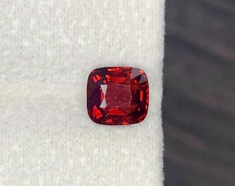 Natural  Spinel 1.25 cts |   6.4x6.0 mm  |  Red Color |  cushion cut  |  loose gemstone
