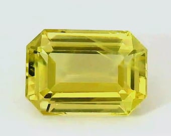 Chrysobéryl naturel 1,13 carat |  6,78 x 4,86 mm | jaune citron |  Coupe octogonale |  Pierres précieuses non fixées.| nuage19pierres précieuses