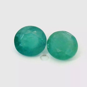 Paire de grandidiérite naturelle 1,7 carat 5,3x3,5 mm |  vert |  coupe ronde | Pierres précieuses en vrac/cloud19gemstones