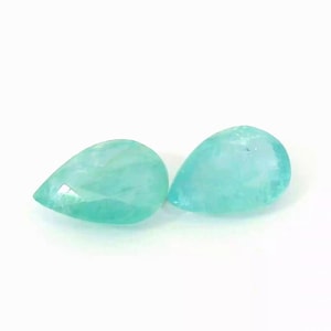 Paire de grandidiérite naturelle 1,03 carat 6,7x4,7 mm taille poire verte | Pierres précieuses en vrac/cloud19gemstones