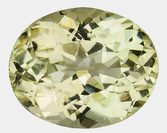 8.35 Carat Golden Yellow Kunzite Gemstone: Oval Faceted Cut