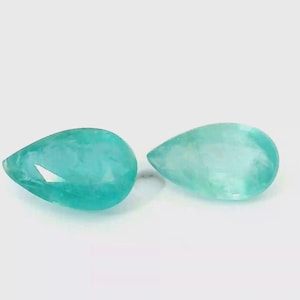Par de Grandidieritas Naturales de 0,79 quilates, 6,4 x 4,1 mm, verdes, talla pera, piedras preciosas sueltas, cloud19gemstones