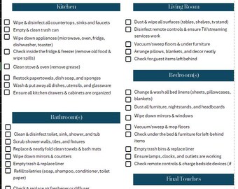 Airbnb Cleaning Checklist & Inventory Status Check