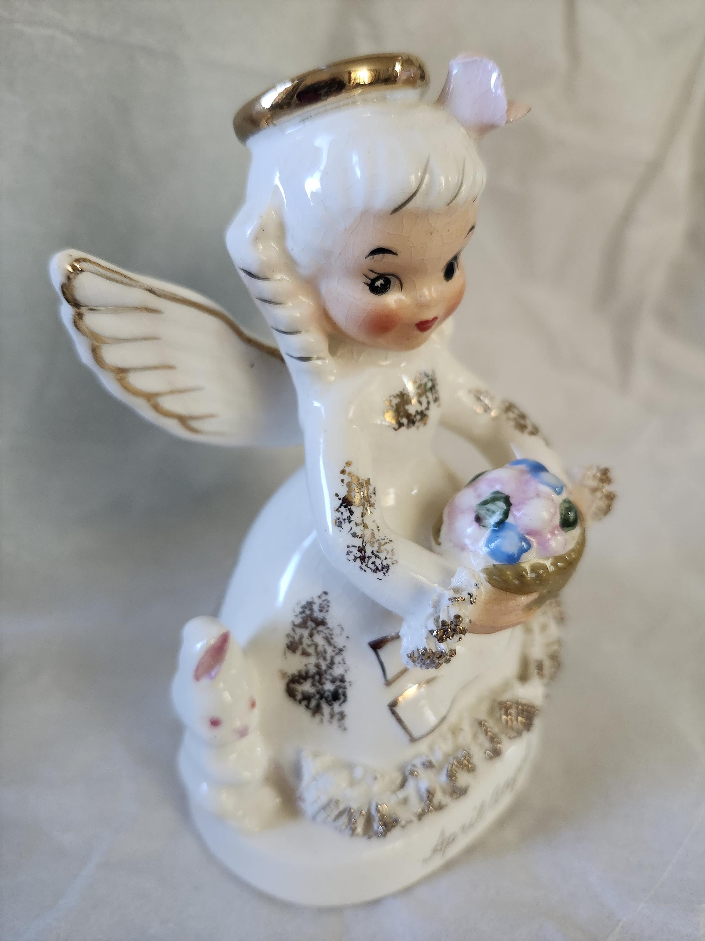 Vintage Napco April Angel Figurine - Etsy