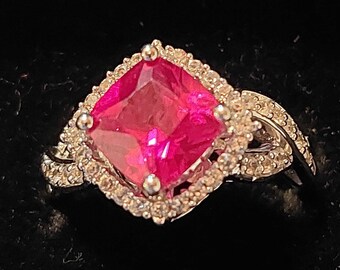 Sterling ruby ring
