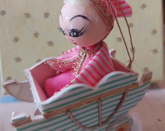 Vintage Christmas pixie elf ornament