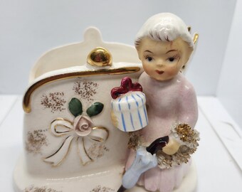 Napco vintage days of the week planter with angel