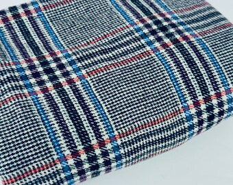Vintage Grau + Schwarz Karierter Wollstoff - Verschiedene Größen separat erhältlich