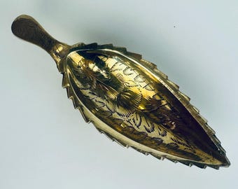 Vintage 1970s Brass Leaf Dish Decorative Trinket Bowl & Dish