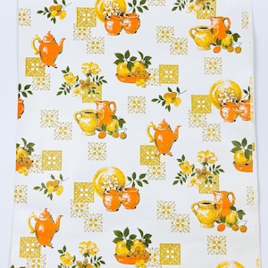 Vintage Pre-Pasted Strippable Vinyl Kitchen Wallpaper Roll – 20.5" x 14 Yards - Made In Canada - New Old Stock (NOS) - Fruit & Floral Design