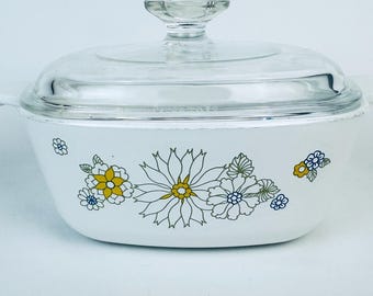 Casseruola vintage "Bouquet Floreale" in Corning Ware - Prodotta in Canada - Venduta separatamente
