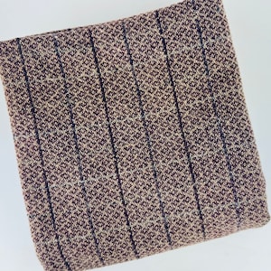 Vintage Brown + Beige Striped Wool Fabric - 37&quot; x 60&quot;