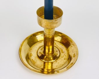 Vintage Brass Candlestick Holder - Attractive Aged Metal Patina