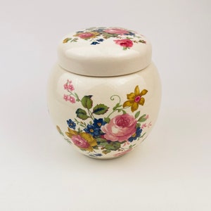 Vintage Sadler England Ginger Jar - Floral Pattern - Kitchen/Keepsake Storage