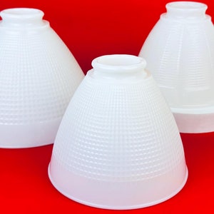 Paralumi vintage in vetro opalino "Corning" - Diffusore per paralume a piantana - Venduto separatamente