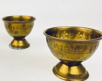 Vintage Brass Tea Light/Votive Candleholder - Made in India - Attractive Aged Patina