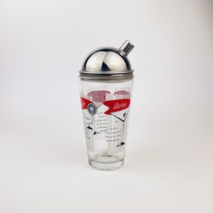 Vintage Libbey Glass + Chrome Metal Cocktail Shaker - Vintage Cocktail Recipes