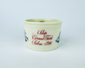 Vintage Old Spice Beige Shaving Cup/Mug - Ship Grand Turk Salem - 1786 - Shulton