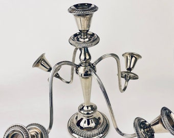 低価格で大人気の EP Plated Silver Vintage Zinc Three Candelabra Heavy その他
