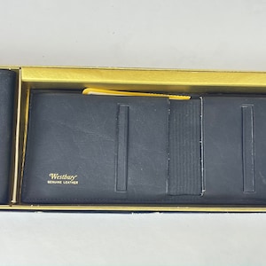 Vintage Schwarze Echtleder Geldbörse + Schlüsselhalter - Buxton 'Westbury' Bi-Fold - Made In Canada - New Old Stock