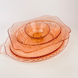 Bicchiere da depressione vintage rosa con motivo &quot;Sweetheart&quot; - Macbeth Evans - Venduto separatamente