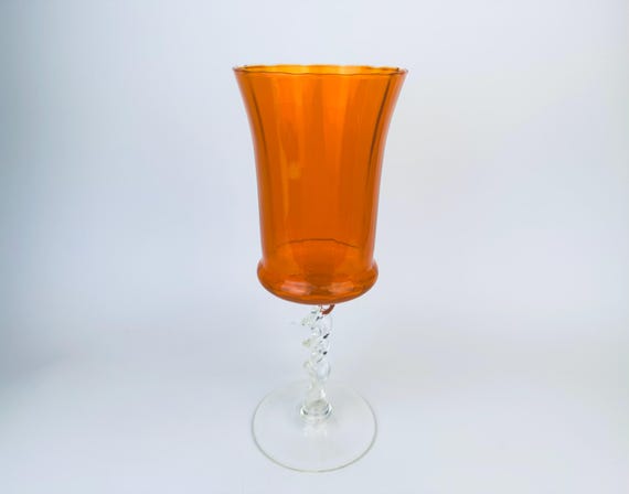 イタリア製オレンジのガラス花瓶
