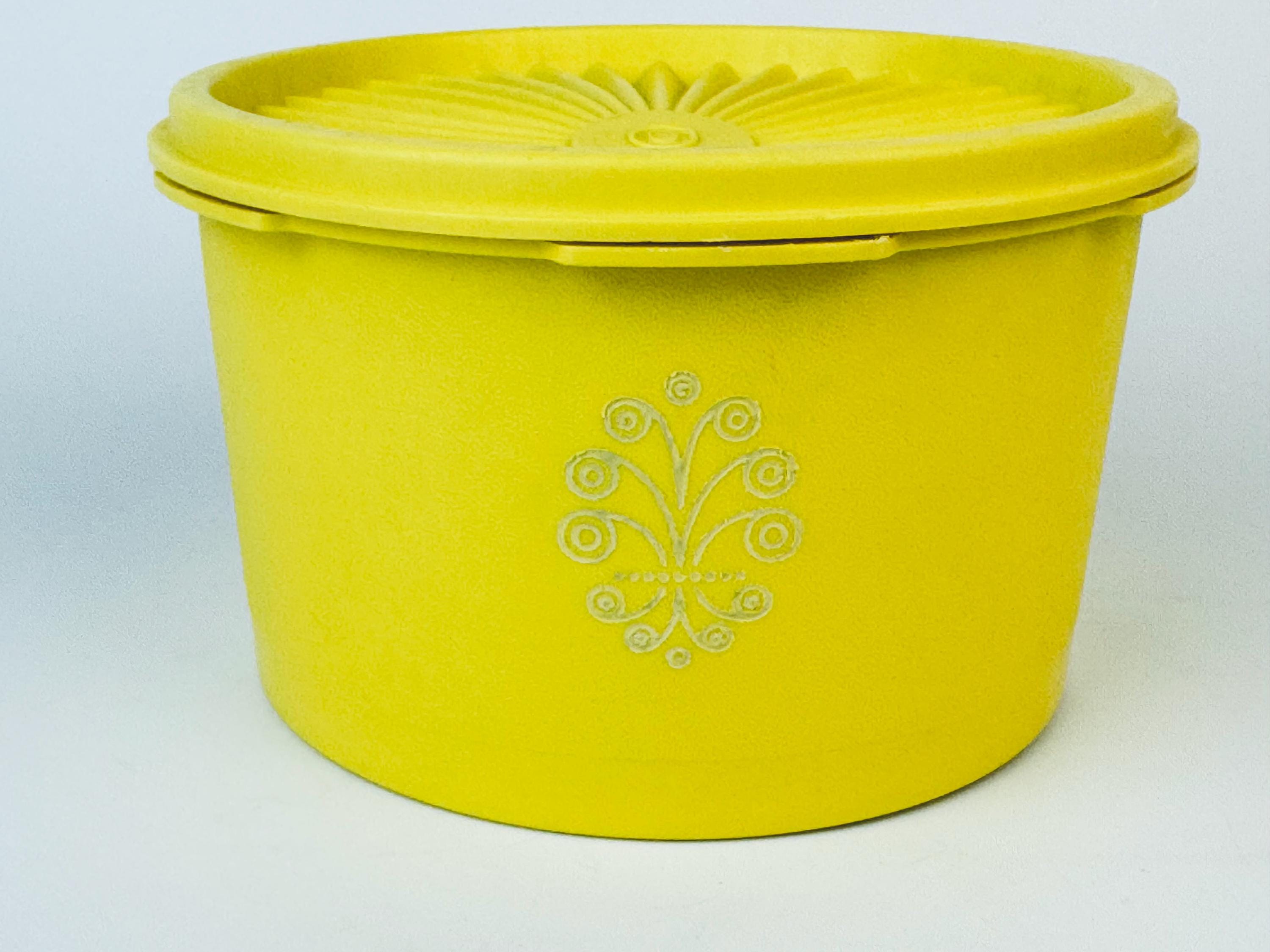 Vintage Yellow Plastic 'tupperware' Servalier Countertop Container ...