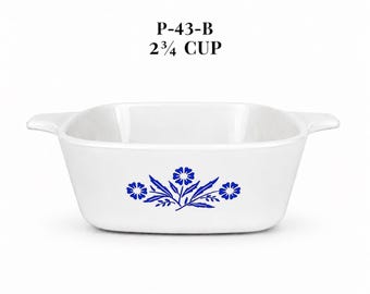 Vintage Blue Cornflower Corning Ware Casserole Dish - Made In