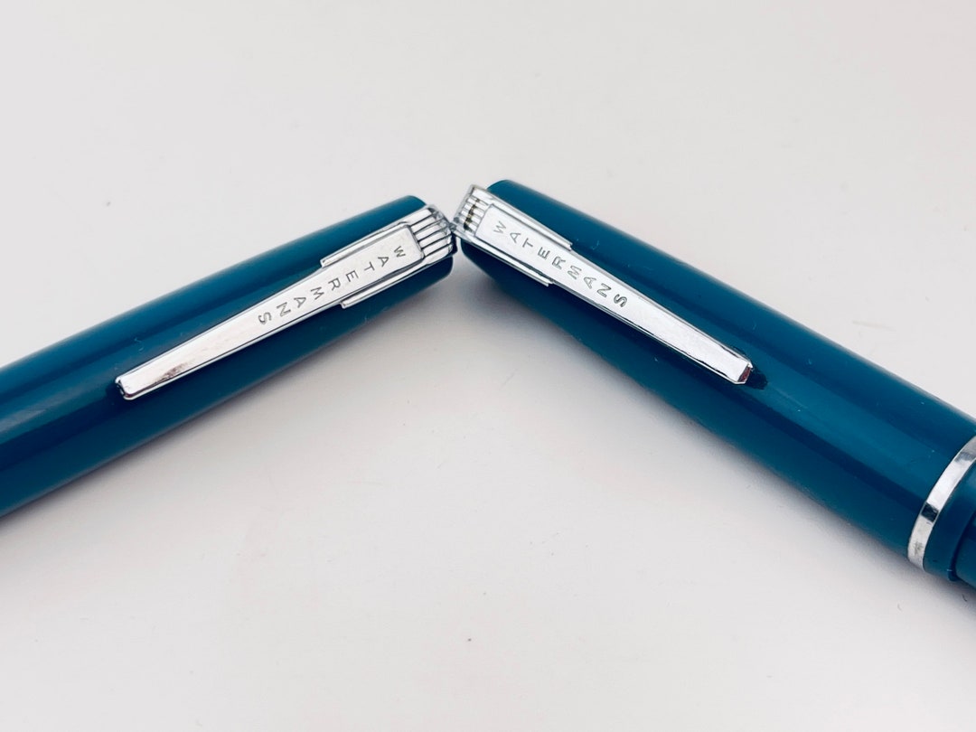 Vintage Waterman's Mechanical Pencil Ink Quill Pen Set Blue Silver Made in Canada for Smoothest