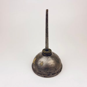 Vintage 6&quot; Oiling Can - Rustic Industrial Decor - Aged Metal Patina