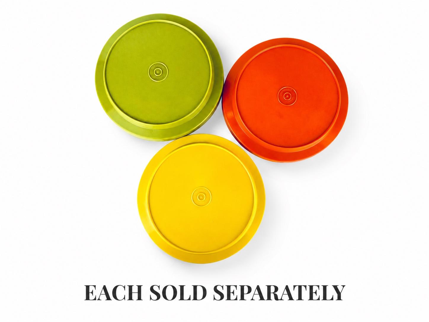 Vintage Plastic Tupperware Container Set - Harvest Orange + Yellow