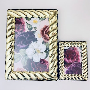 Vintage Solid Brass &#39;Roped Chain&#39; Gold Wall Mountable Picture Frames - Sold Separately