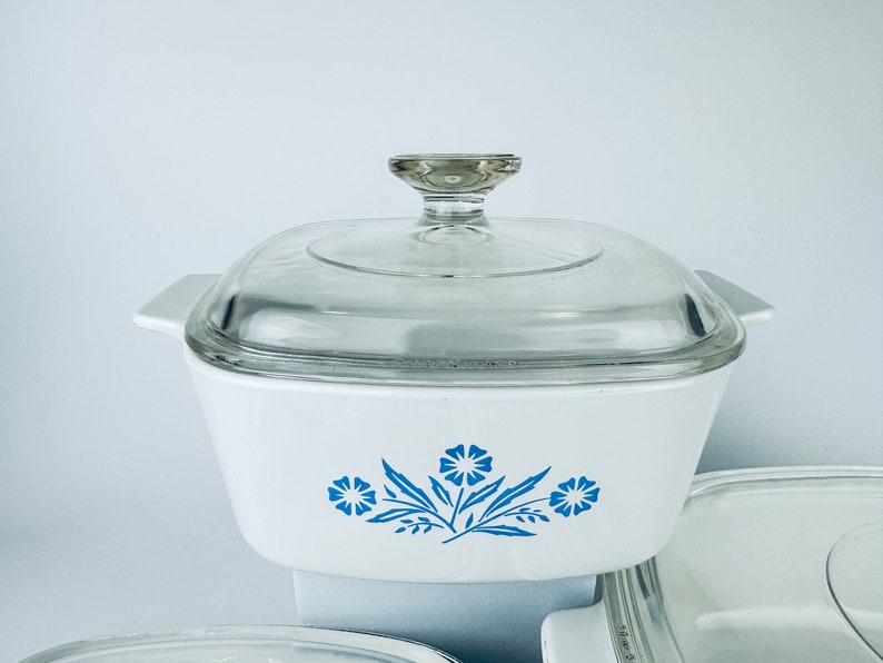 Vintage Blue Cornflower Corning Ware Lidded Casserole Dishes Made In Canada Sold Separately image 3
