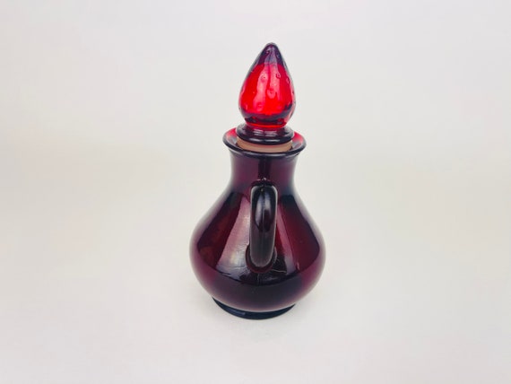 Vintage Ruby Red Avon Perfume Decanter - Strawber… - image 2