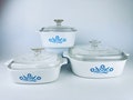 Vintage Blue Cornflower Corning Ware Casserole Dish - Made In Canada - Sold Separately