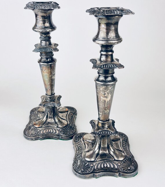 Vintage silver best sale candlesticks