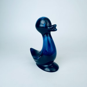 Vintage blaue glasierte Entenfigur - Blue Mountain Pottery (BMP) - Made in Canada