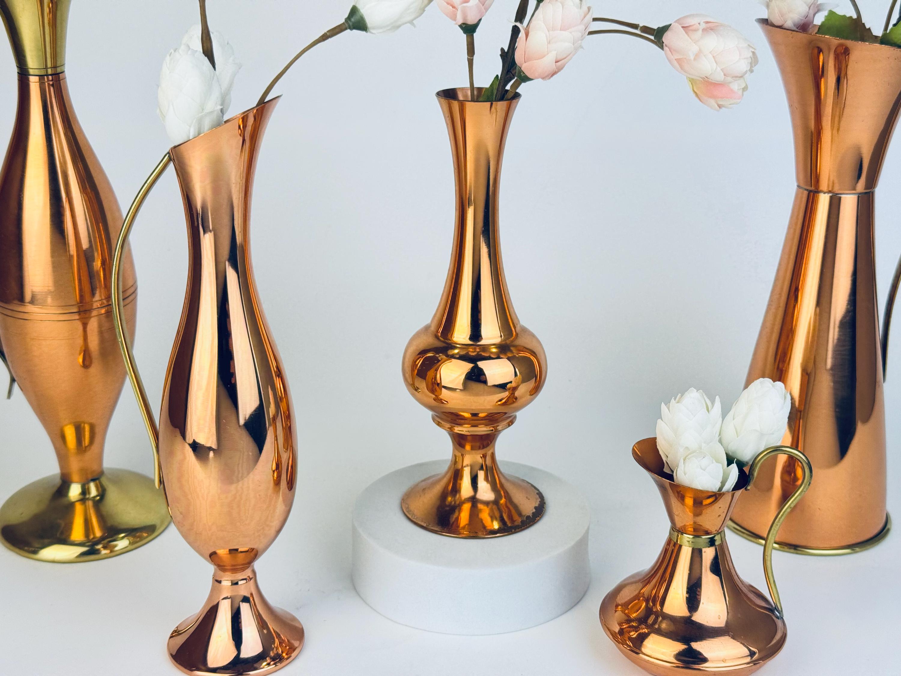 Vintage Assorted Copper Vases - Centrepiece + Wedding Floral